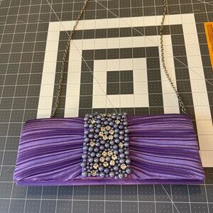 *FINAL PRICE SALE* Purple Clutch with Beaded Accent